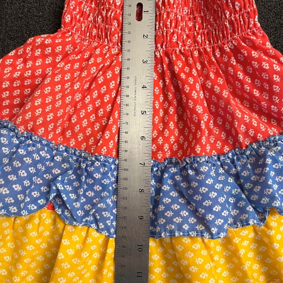 1970s Girl's Fabulous Colorful Cotton Tiered Summer Skirt with - Picture 4 of 6